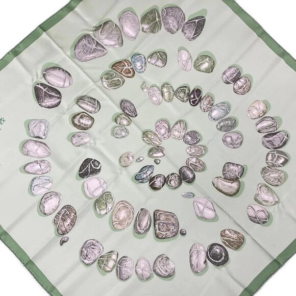 Auth HERMES Carre 90 - Light Green Green Multi Scarf - Picture 1 of 7